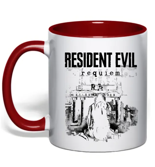Чашка с цветной ручкой Resident Evil Requiem poster Красный фото
