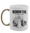 Чашка с цветной ручкой Resident Evil Requiem poster Золото фото