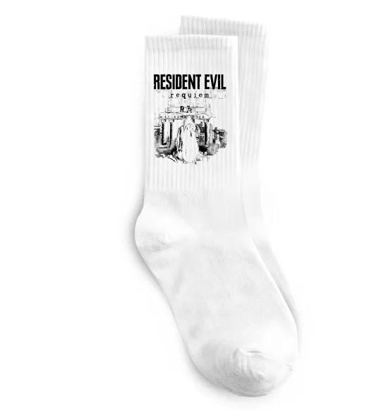 Носки Resident Evil Requiem poster Белый фото