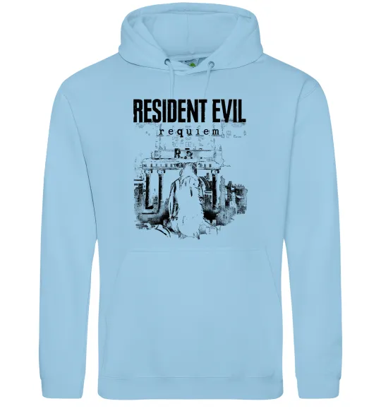 Мужская толстовка (худи) Resident Evil Requiem poster Голубой фото