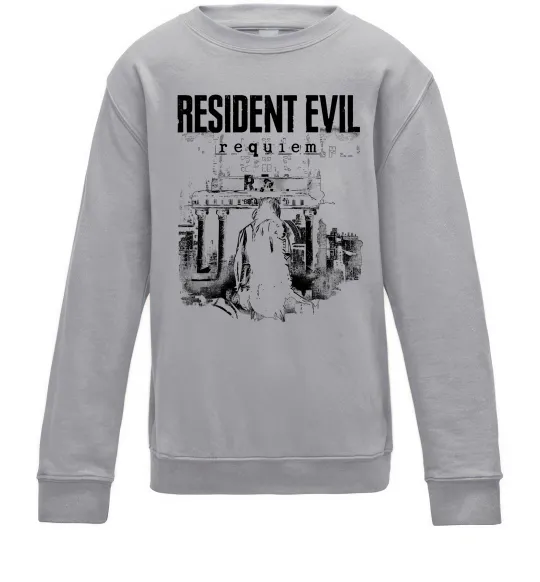 Дитячий світшот Resident Evil Requiem poster Сірий меланж фото