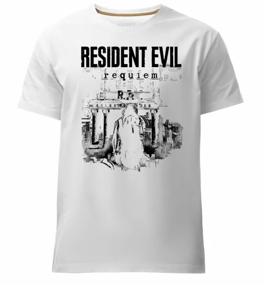 Чоловіча преміум футболка Resident Evil Requiem poster Білий фото