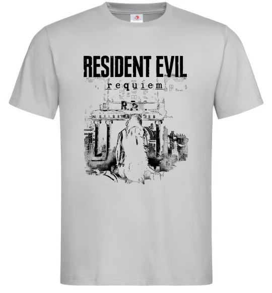Чоловіча футболка Resident Evil Requiem poster Сірий фото