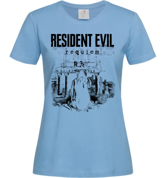 Женская футболка Resident Evil Requiem poster Голубой фото