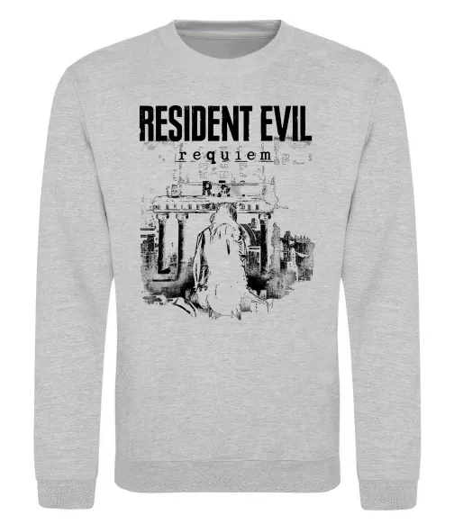 Світшот Resident Evil Requiem poster Сірий меланж фото