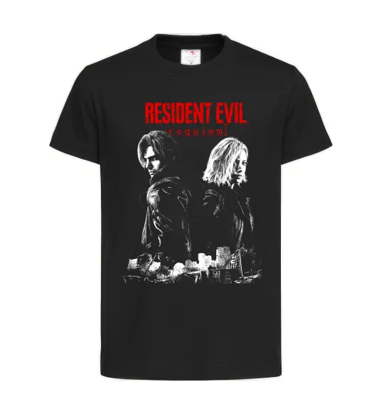 Детская футболка Resident Evil Leon and Grace Черный фото
