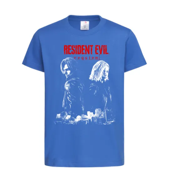 Детская футболка Resident Evil Leon and Grace Ярко-синий фото