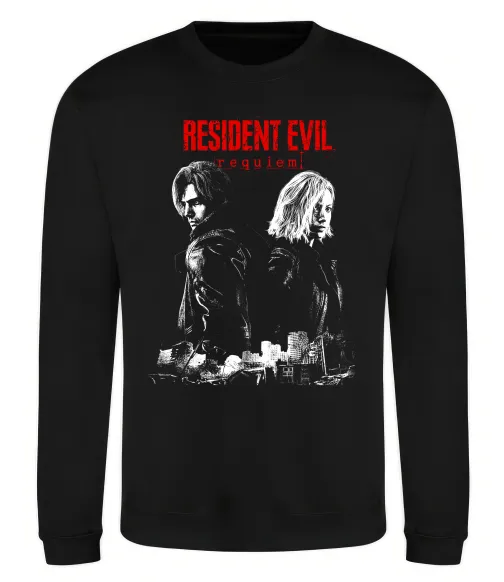 Свитшот Resident Evil Leon and Grace Черный фото