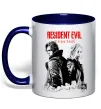 Чашка с цветной ручкой Resident Evil Leon and Grace Глубокий темно-синий фото