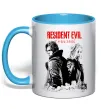 Чашка с цветной ручкой Resident Evil Leon and Grace Голубой фото