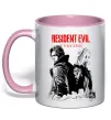 Чашка с цветной ручкой Resident Evil Leon and Grace Нежно розовый фото