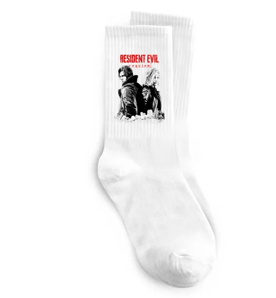 Носки Resident Evil Leon and Grace Белый фото