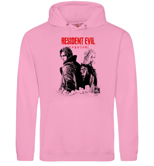 Женская толстовка (худи) Resident Evil Leon and Grace Розовый фото