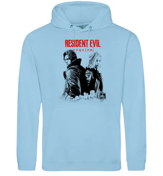 Женская толстовка (худи) Resident Evil Leon and Grace Голубой фото