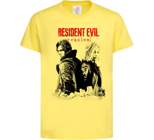Детская футболка Resident Evil Leon and Grace Лимонный фото