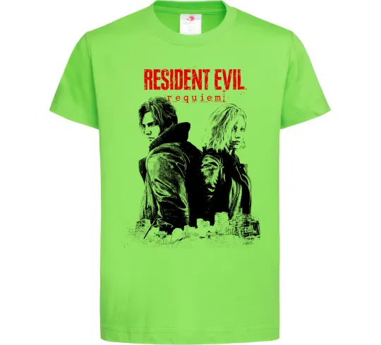 Детская футболка Resident Evil Leon and Grace Лаймовый фото