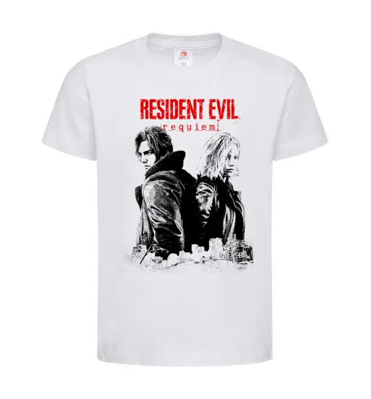 Детская футболка Resident Evil Leon and Grace Белый фото