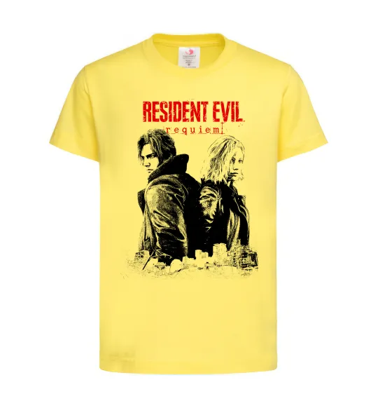 Детская футболка Resident Evil Leon and Grace Лимонный фото