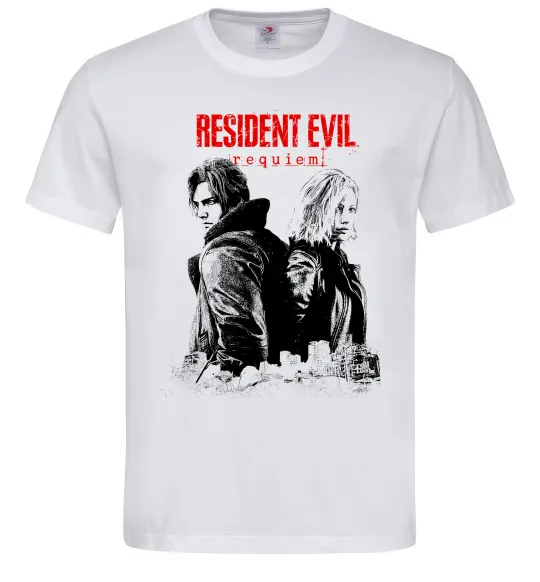 Чоловіча футболка Resident Evil Leon and Grace Білий фото