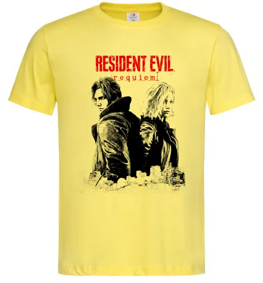 Чоловіча футболка Resident Evil Leon and Grace Лимонний фото