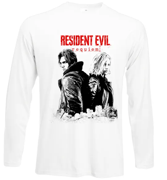 Лонгслів Resident Evil Leon and Grace Білий фото