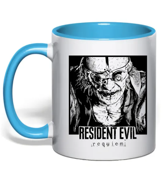 Чашка з кольоровою ручкою Resident Evil Блакитний фото