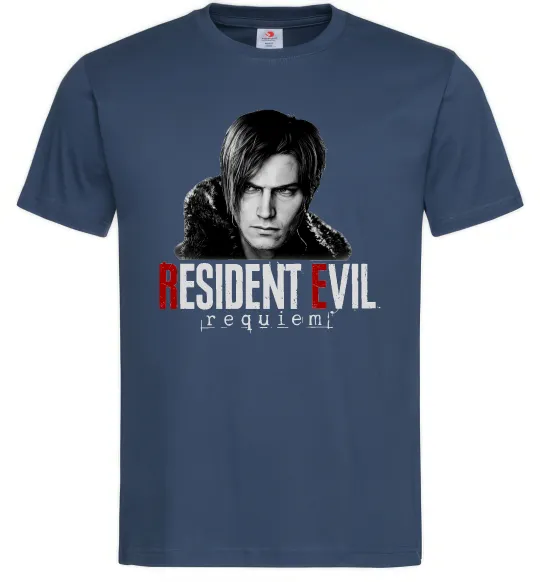 Чоловіча футболка Requiem Leon Kennedy Темно-синій фото