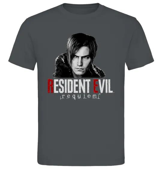 Чоловіча футболка Requiem Leon Kennedy Графіт фото