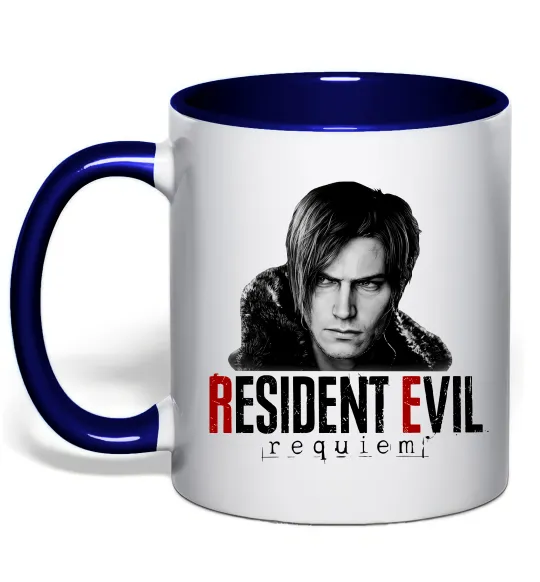 Чашка с цветной ручкой Requiem Leon Kennedy Глубокий темно-синий фото