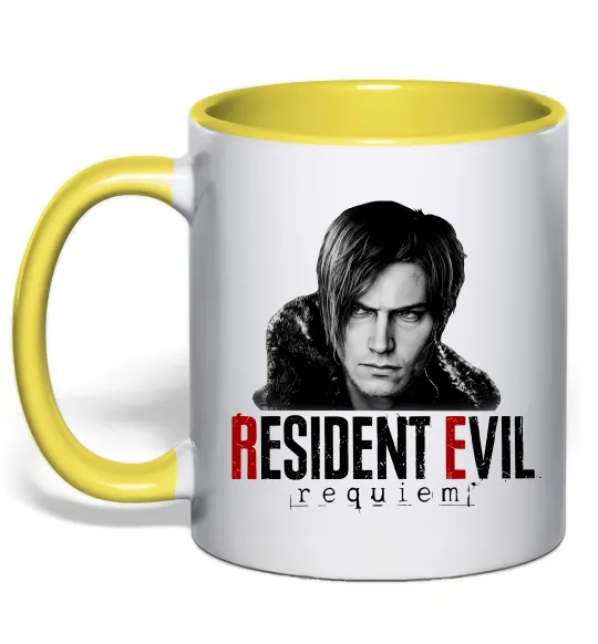 Чашка с цветной ручкой Requiem Leon Kennedy Лимонный фото