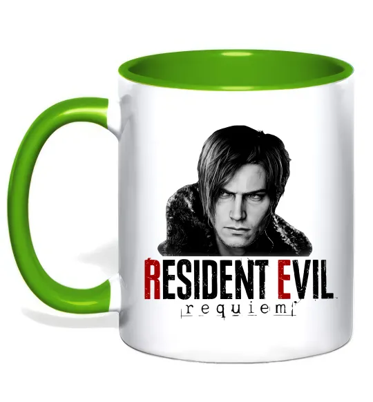 Чашка с цветной ручкой Requiem Leon Kennedy Лаймовый фото