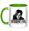 Чашка с цветной ручкой Requiem Leon Kennedy Лаймовый фото
