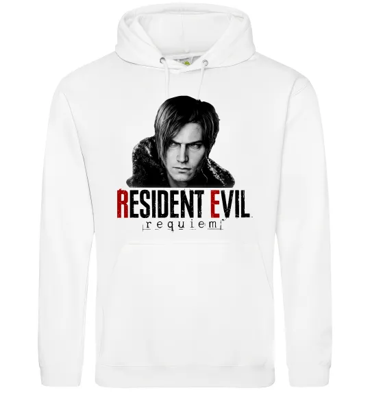 Мужская толстовка (худи) Requiem Leon Kennedy Белый фото