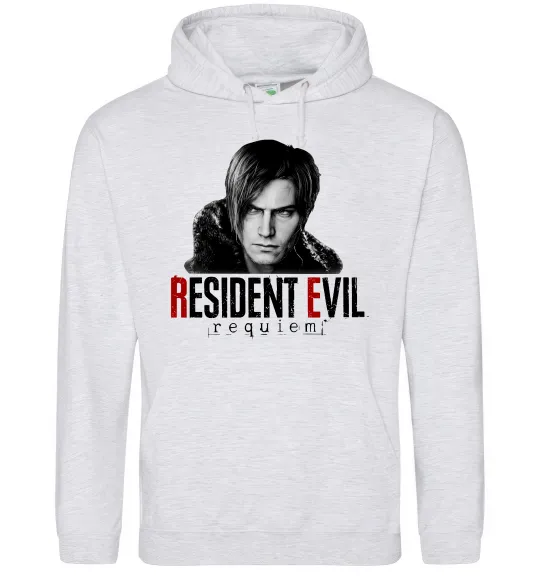 Мужская толстовка (худи) Requiem Leon Kennedy Серый меланж фото