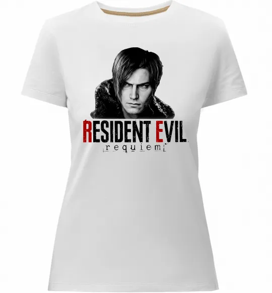 Жіноча преміум футболка Requiem Leon Kennedy Білий фото