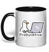 Чашка з кольоровою ручкою proDucktive Чорний фото
