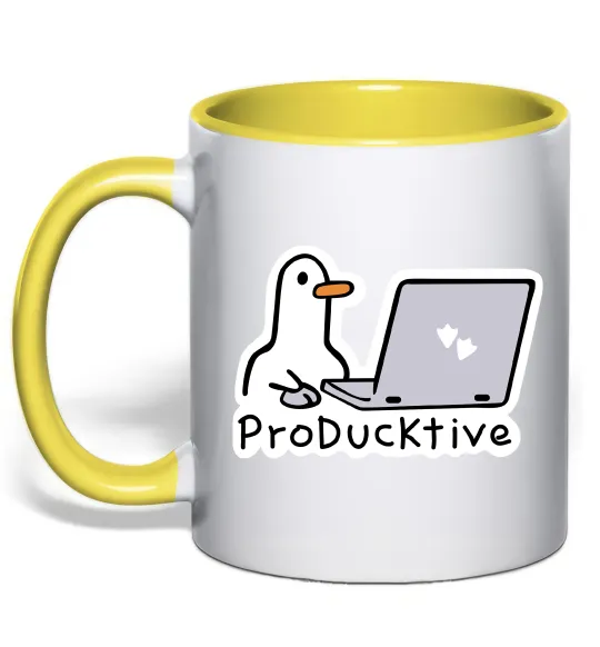 Чашка з кольоровою ручкою proDucktive Лимонний фото