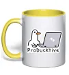 Чашка з кольоровою ручкою proDucktive Лимонний фото