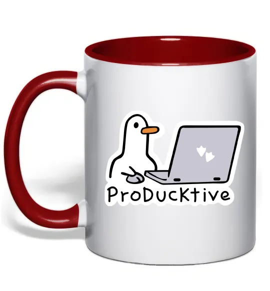 Чашка з кольоровою ручкою proDucktive Червоний фото