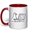 Чашка з кольоровою ручкою proDucktive Червоний фото