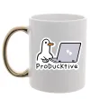Чашка з кольоровою ручкою proDucktive Золото фото