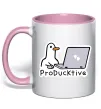 Чашка з кольоровою ручкою proDucktive Ніжно рожевий фото