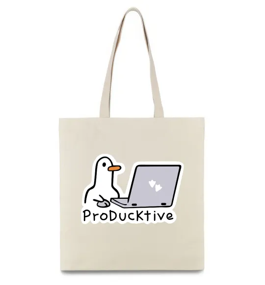 Эко-сумка proDucktive Бежевый фото