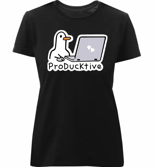 Жіноча преміум футболка proDucktive Чорний фото