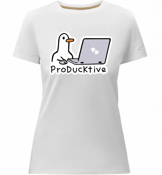 Жіноча преміум футболка proDucktive Білий фото
