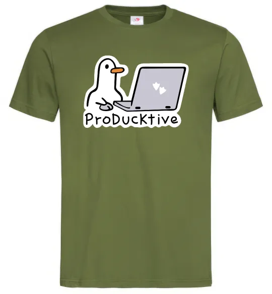 Чоловіча футболка proDucktive Оливковий фото