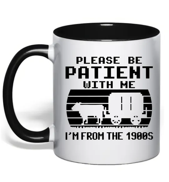 Чашка с цветной ручкой I`m from 1900s Черный фото