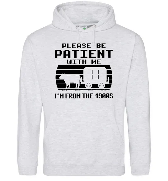 Женская толстовка (худи) I`m from 1900s Серый меланж фото