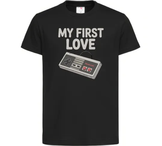 Дитяча футболка Gamepad first love Чорний фото