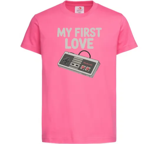 Дитяча футболка Gamepad first love Яскраво-рожевий фото